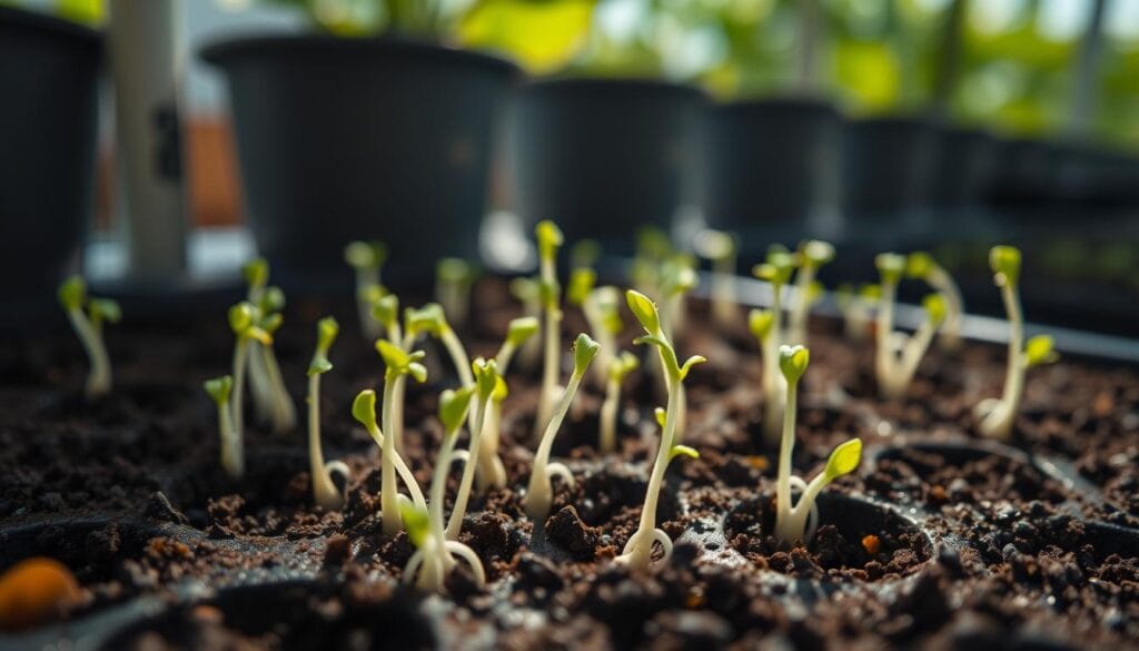 germinating seeds for hydroponics