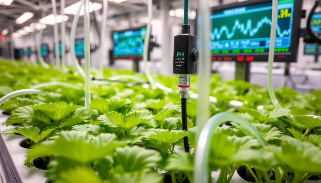 pH sensors, environmental sensors, hydroponic data collection