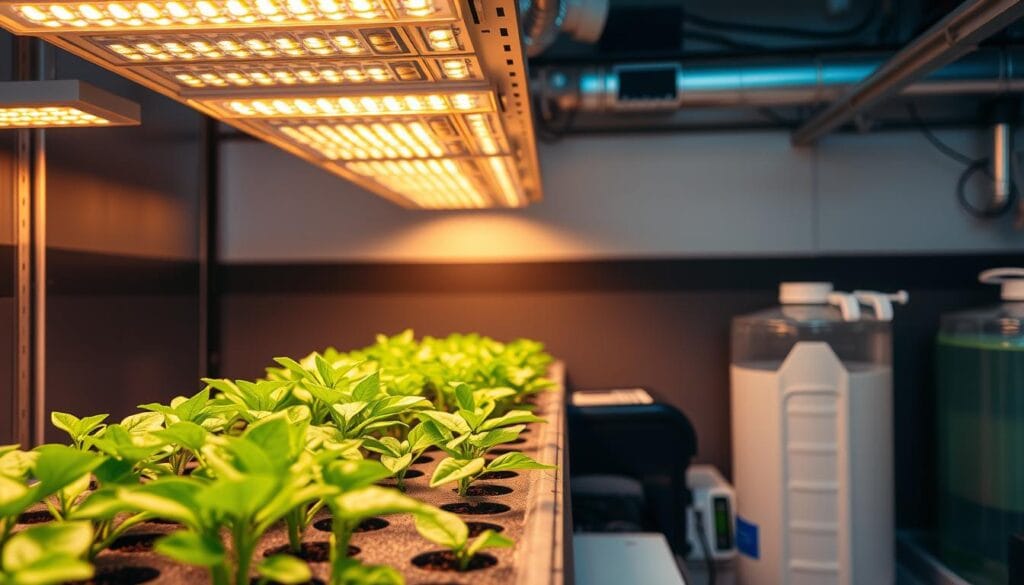 Hydroponic Seedling Lighting Setup