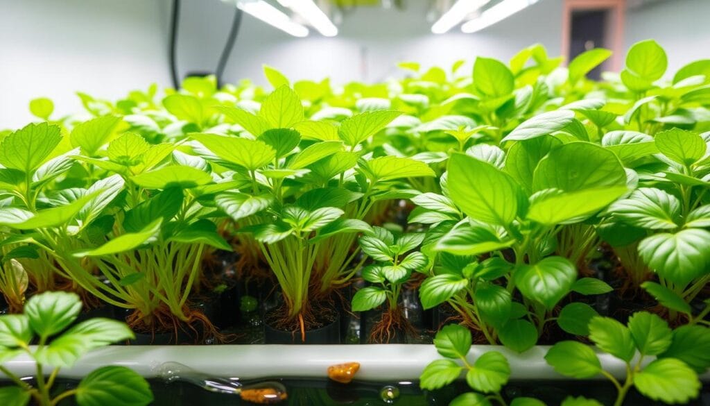 rapid plant growth in hydroponics