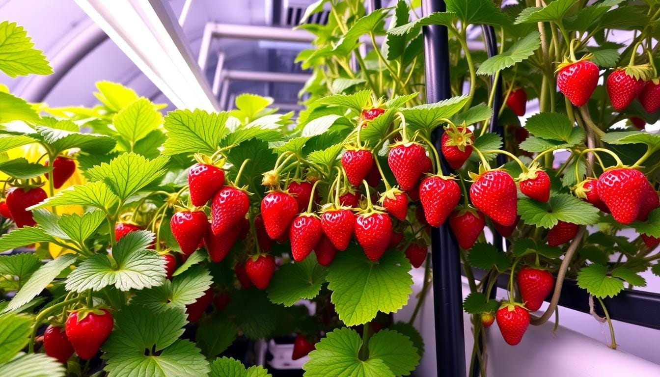 Harvesting Hydroponic Strawberries