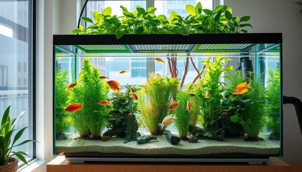 hydroponic fish tank system